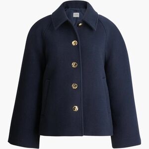 J.Crew, M, Navy Wool Peacoat with Gold Buttons